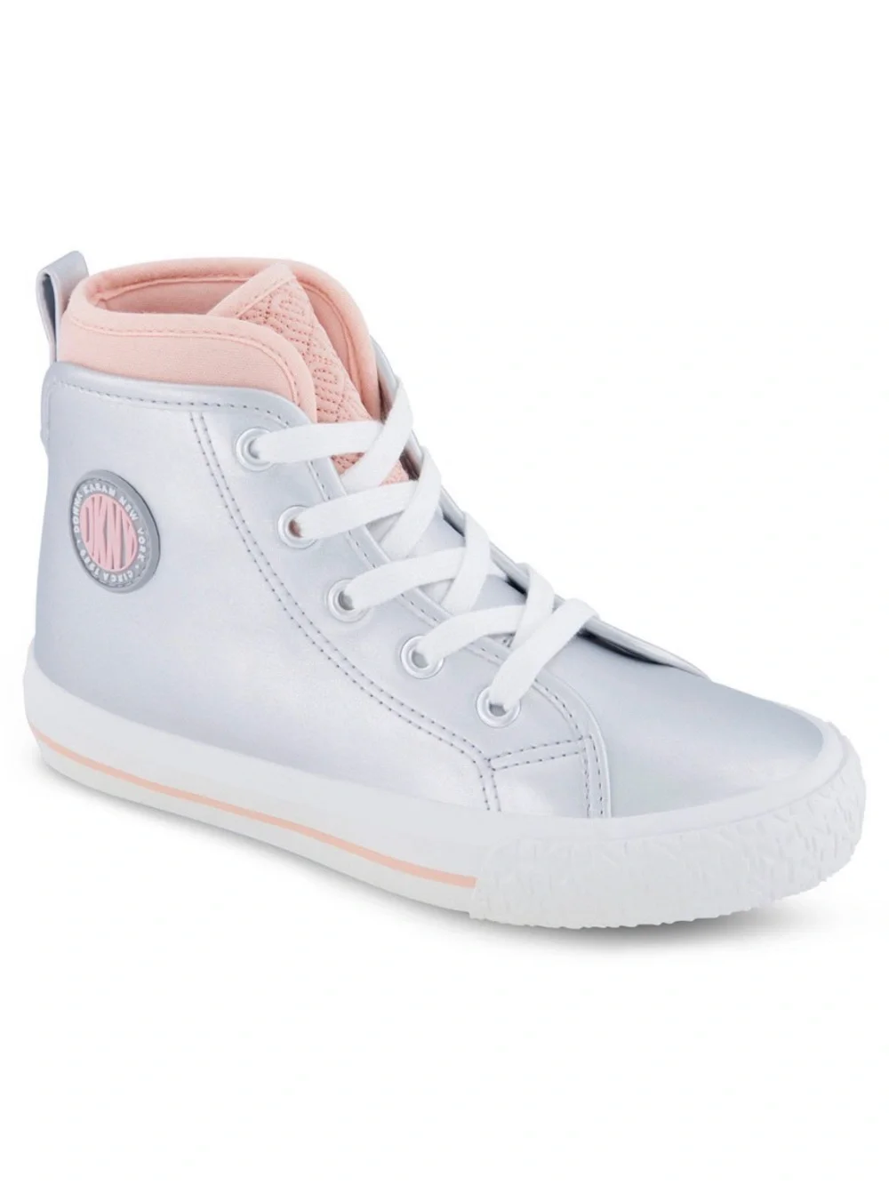 DKNY Little Girls Hannah Brooke metallic high-top sneakers